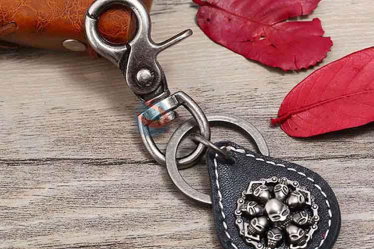 China wholesale cowhide key chain key ring