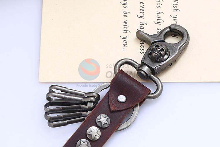 High quality promotional cowhide key chain key ring