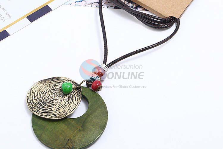 New arrival vintage alloy pendant wooden necklaces