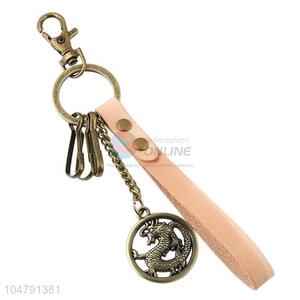 Super quality cowhide key chain dragon key ring