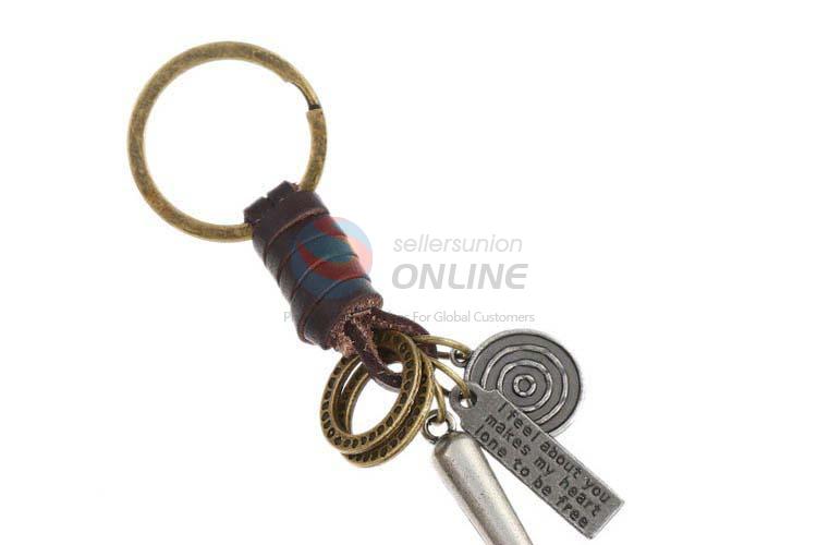 Recent design cowhide key chain key ring