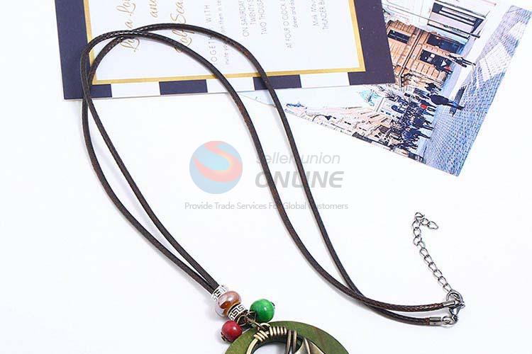 Recent design vintage alloy pendant wooden necklaces