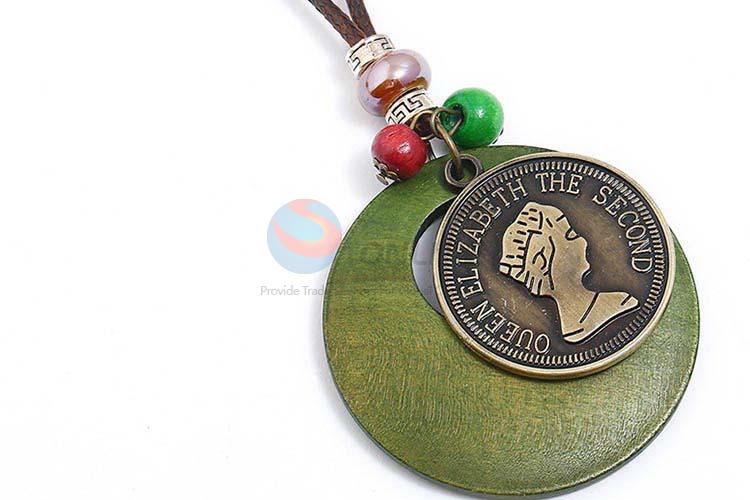 Most popular cheap vintage alloy pendant wooden necklaces