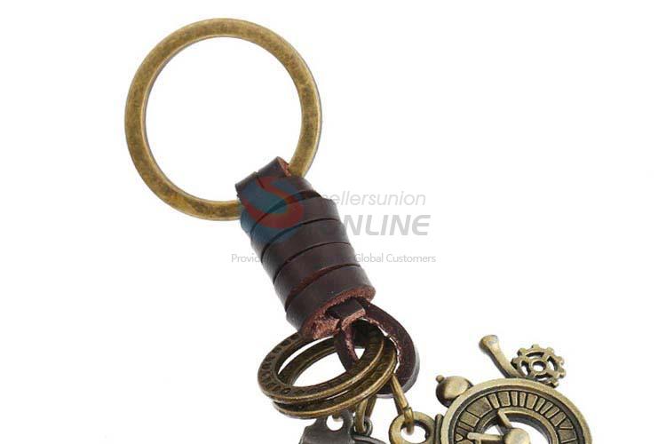 Bottom price cowhide key chain key ring