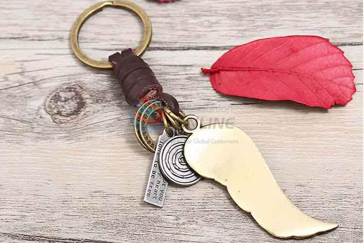 High sales cowhide key chain key ring