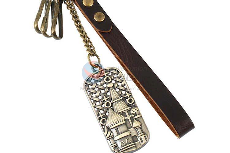 China factory cowhide key chain key ring