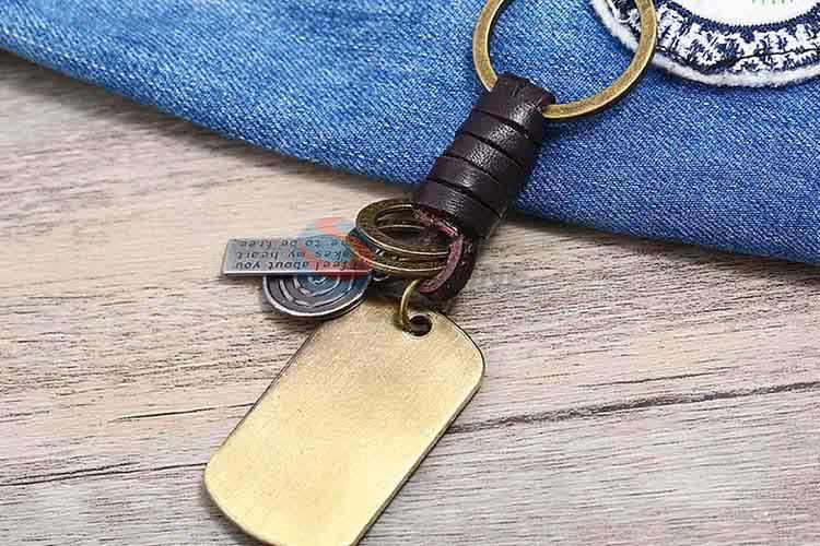 Nice fashion cheap cowhide key chain key ring