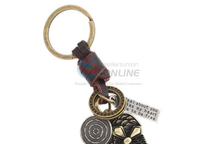 High sales cowhide key chain key ring