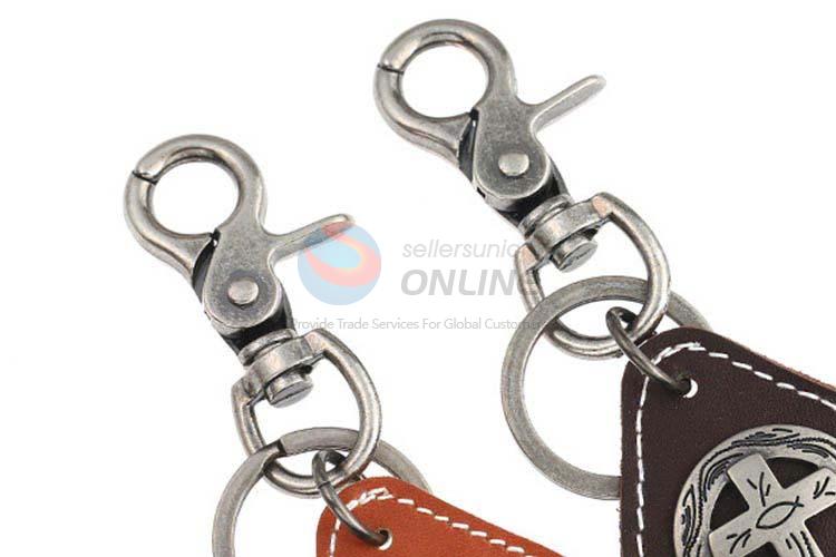 Best selling cowhide key chain key ring