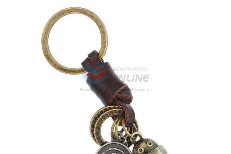 Cheap wholesale cowhide key chain key ring