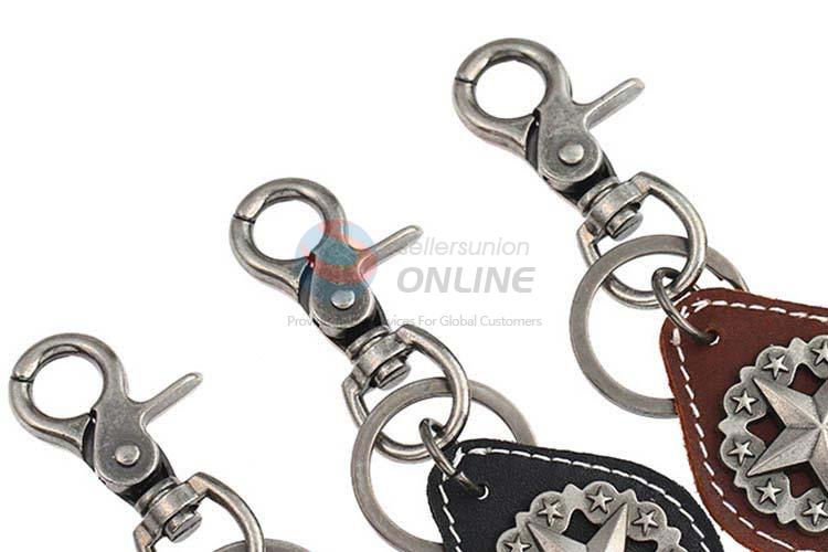 Factory wholesale cowhide key chain key ring