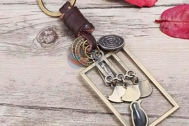 Wholesale custom cowhide key chain key ring