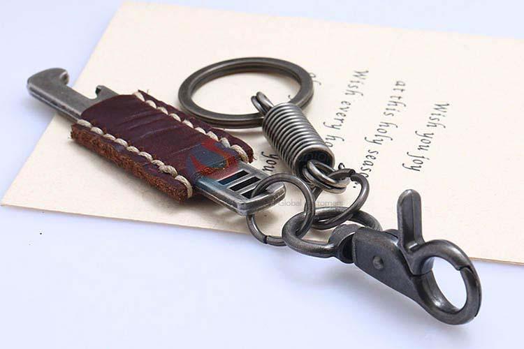 Most popular wholesale cowhide key chain key ring