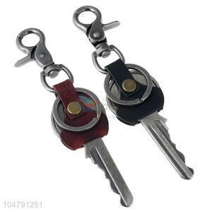 China OEM cowhide key chain key shape key ring