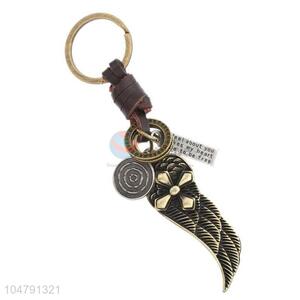 High sales cowhide key chain wing key ring