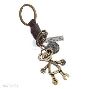 Factory promotional cowhide key chain clown key ring