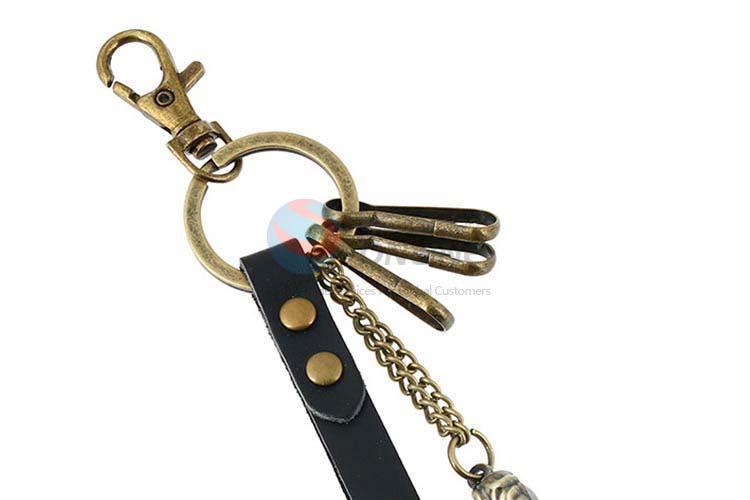 Wholesale new style cowhide key chain key ring