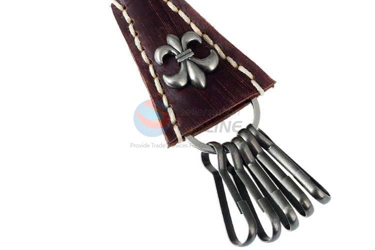 Made in China cowhide key chain key ring