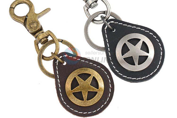 Factory supply premium quality cowhide key chain key ring