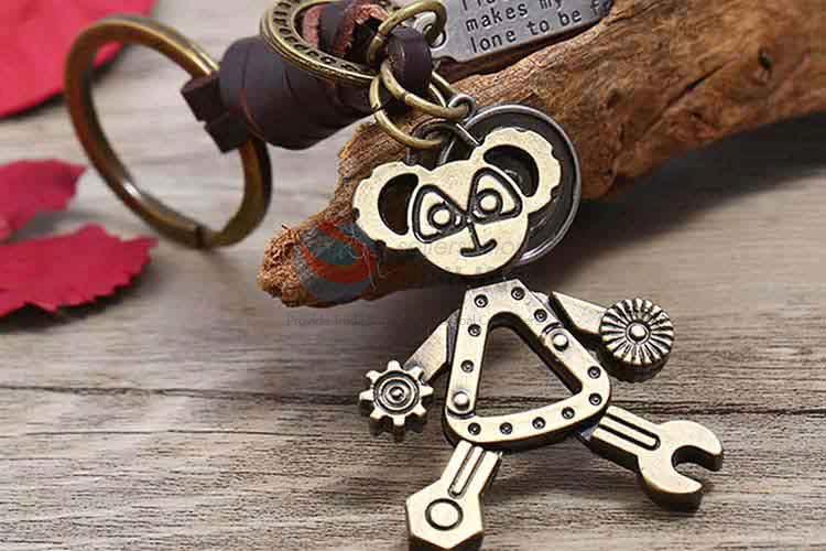 Factory promotional cowhide key chain key ring