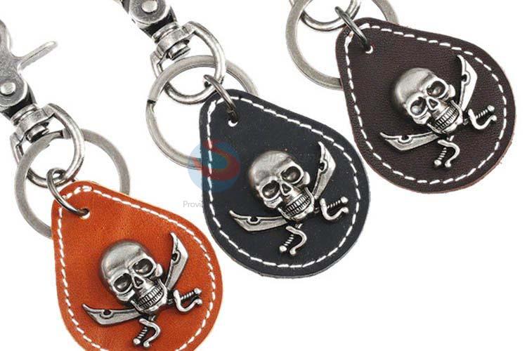 Low price cowhide key chain key ring