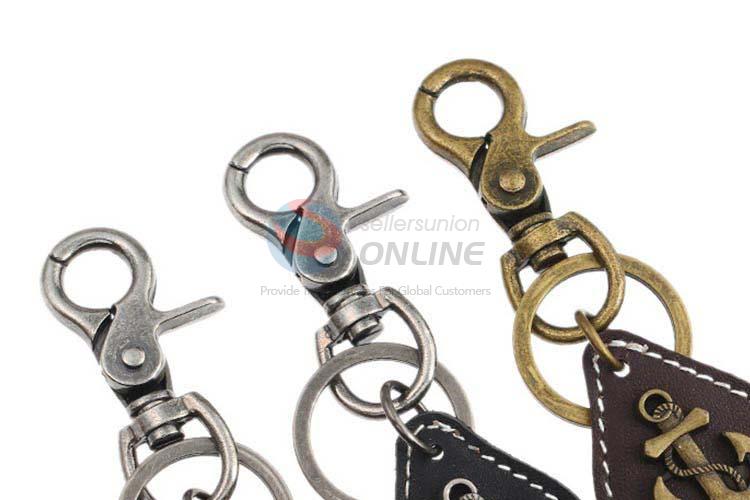 Wholesale cheap cowhide key chain key ring