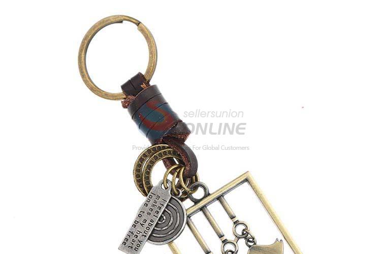 Wholesale custom cowhide key chain key ring