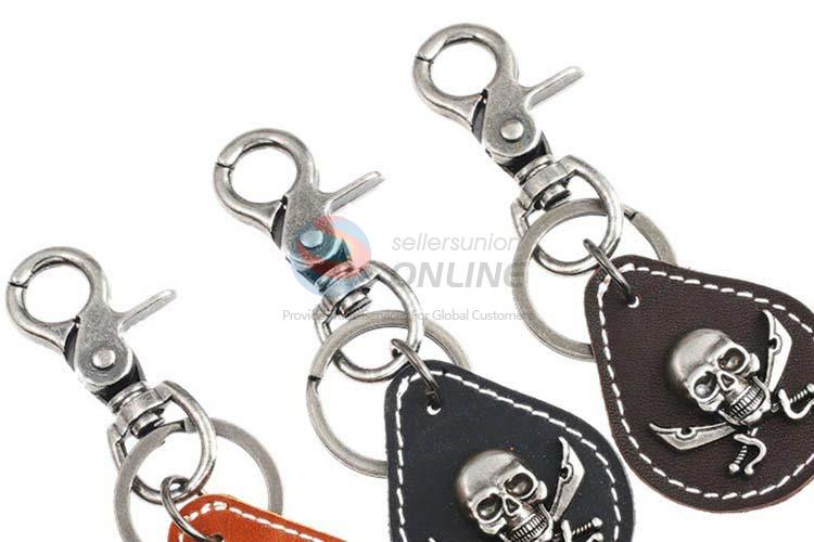 Low price cowhide key chain key ring