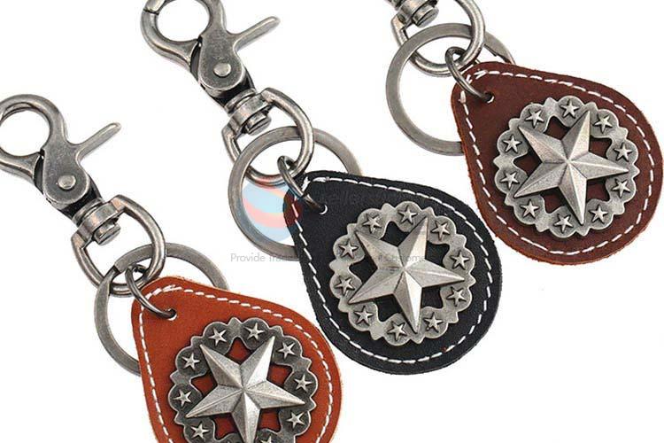 Factory wholesale cowhide key chain key ring