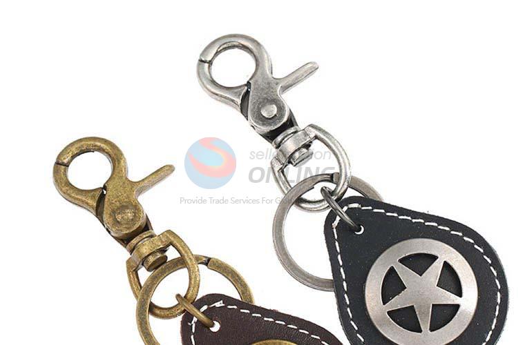 Factory supply premium quality cowhide key chain key ring