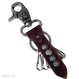 High quality promotional cowhide key chain key ring