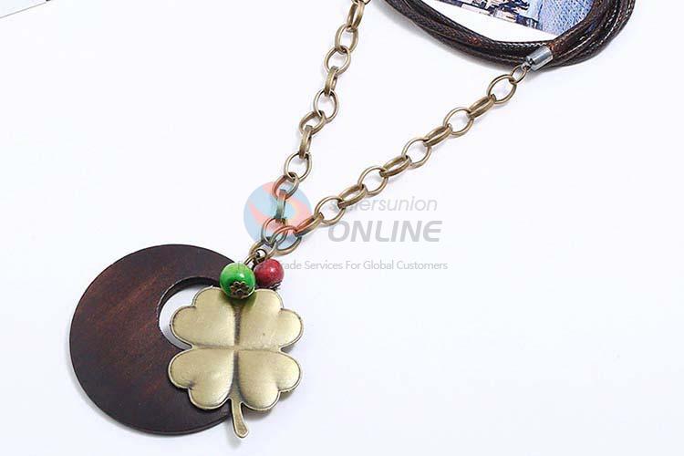 Wholesale new style vintage alloy pendant wooden necklaces