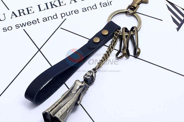 Wholesale new style cowhide key chain key ring