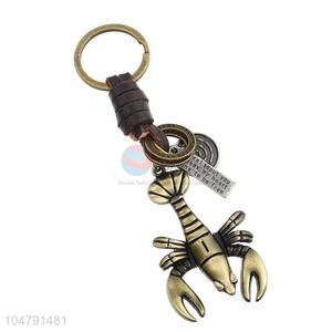 Promotional custom cowhide key chain scorpion key ring