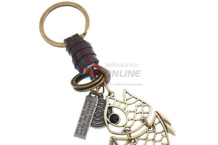 Factory customized cowhide key chain key ring