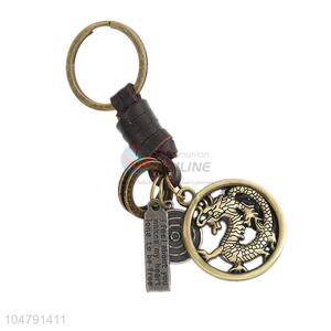 New arrival cowhide key chain dragon key ring