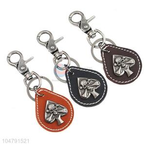 Top sale cowhide key chain skull key ring