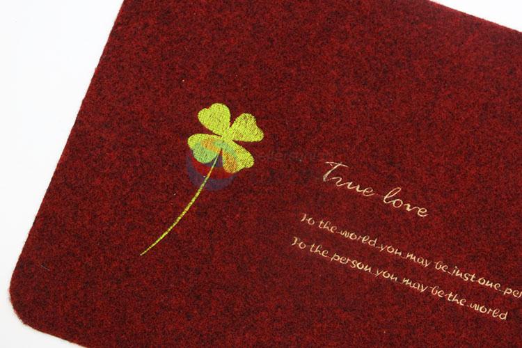 Red Color Four-leaf Clover Printed Rugs Living Room Carpet Floor Mat