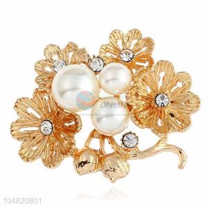 China branded flower pearl alloy brooch