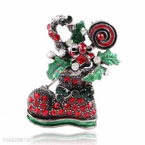 Wholesale custom Christams boot shape alloy brooch