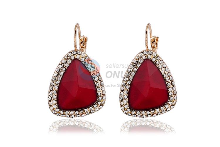 High grade custom red rhinestone necklace&earrings set