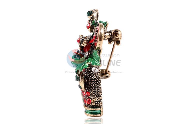 Wholesale custom Christams boot shape alloy brooch