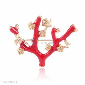 Low price tree shape alloy brooch