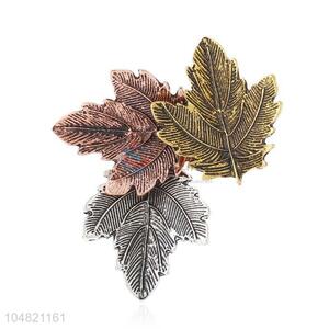 Fancy cheap leaf shape alloy brooch