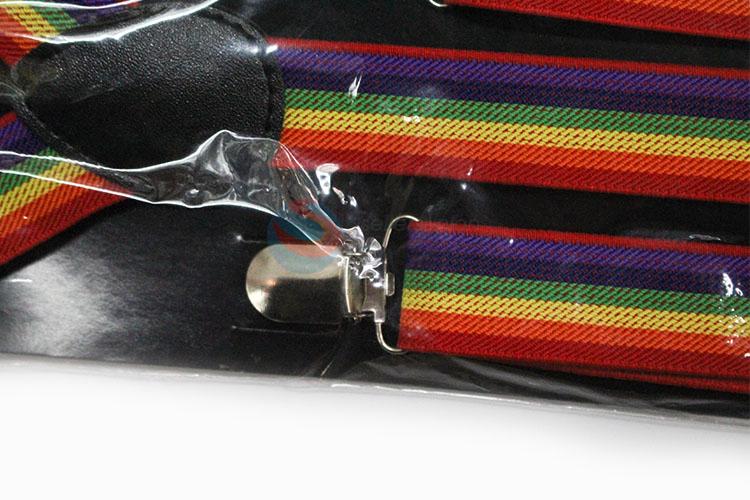 Utility and Durable Adult Party Fancy Dress Elastic Rainbow Suspenders