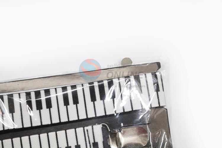 Unique Design Piano Key Board Pattern Suspender Clip-on Elastic Braces