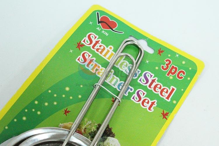 Stainless steel  strainer,dia:7/8/10cm,3pc/card