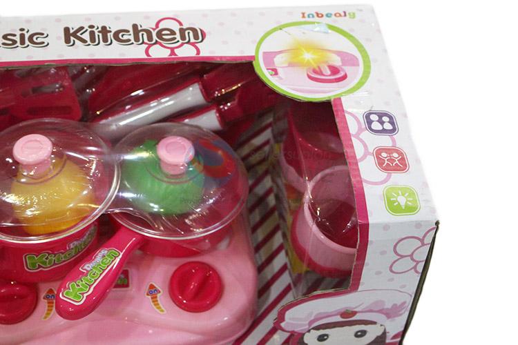 Factory promotional kids light&music kitchen set toys