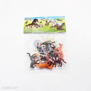 Recent design plastic horse model toy 12pcs