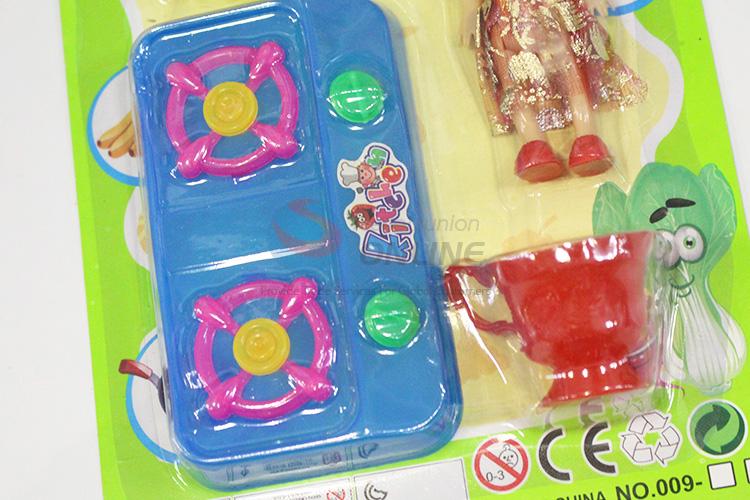 Low price plastic kitchenware set toy